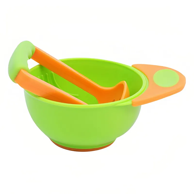 Children's Complementary Food Grinding Bowls Bpa Free Food Grade Silicone Children's Bowl With Spoon