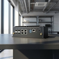 Mini PC Compacto para Computación de Borde, Intel Denverton C3958 de 16 Núcleos, 2x DDR4, 4x SFP+, 4x I226-V, LAN de 2.5G, Computadora Industrial sin Ventilador