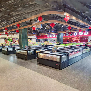 <span class=keywords><strong>Congélateur</strong></span> d'îlot de supermarché de 2,1 m avec refroidissement direct, dégivrage automatique, couvercle coulissant en verre, vitrine réfrigérée combinée - Product Image 3