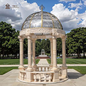 TREVI dekorasi taman luar ruangan mewah ukiran batu alam besar Gazebo kolom marmer sederhana krem Mesir Tinggi - Product Image 5
