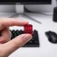 Clavier mécanique pour joueurs Crystal PC XDA Keycap, touches transparentes, touches mécaniques en forme de croix