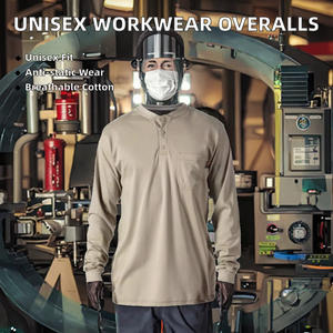Wholesale Custom Brand Unisex Workwear T-<b>Shirt</b> Overalls Breathable Long Sleeve Anti-Static Cotton Needle Detection Screen - Product Image 2