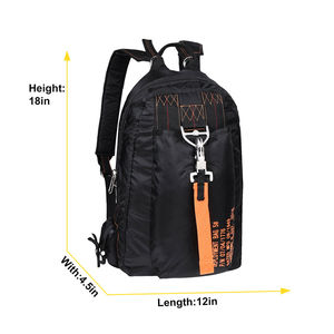 Mochila táctica de nailon negra personalizada, bolsa de despliegue con cierre de cremallera multifuncional para deporte, gimnasio, senderismo - Product Image 3