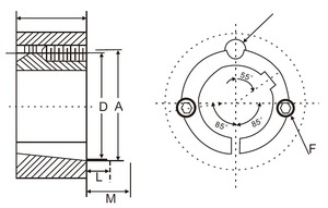 Polea de sincronización 1008 Taper Lock HTD 8M 30T, 20-50mm de ancho, 12-50mm de diámetro interior, acero, OEM, para máquinas de embalaje y transportadores - Product Image 4