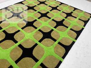 Tapis en laine vert fait main, modèle design de haute qualité, pour bureau, chambre, salon, tapis de prière, tissé à la main, esthétique, prix bas - Product Image 5