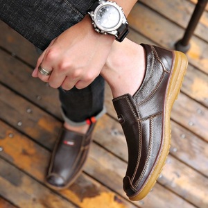 Zapatos Casuales para Hombre, de Cuero Vacuno Genuino, Mocasines Sin Cordones, Suela de TPR, Transpirables, Ligeros, Antideslizantes, con Forro de Malla para Otoño - Product Image 5