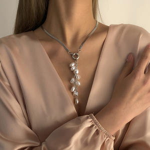 Serpent Chaîne Collier Rétro Perle Gland Cuivre Lame Ras Du Cou Vintage Palais Style Femmes Bijoux - Product Image 5