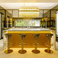 Lustre à deux niveaux en cristal rond, cadre doré de luxe, luminaire suspendu pour salle à manger, salon, villa, décoration de la maison