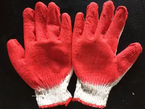7 10 gauge bahçe beyaz pamuk örme kırmızı lateks kaplı iş güvenliği eldiveni imalatı