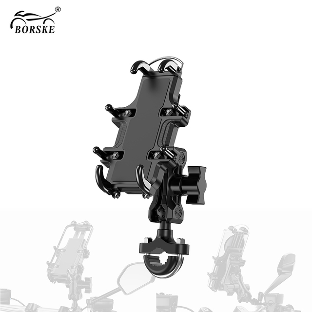 Universal Adjustable Quick Release Bike Handlebar Rear View Mirror Mount Motorcycle Scooter Phone Holder
