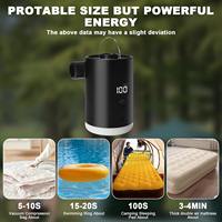 Pompe à air électrique portable 3 en 1 avec lanterne de camping, gonfleur/dégonfleur rechargeable Type-C pour l'extérieur