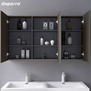 Design personalizzabile a buon mercato vanità <span class=keywords><strong>bagno</strong></span> appeso a parete mobili da <span class=keywords><strong>bagno</strong></span> armadi a specchio moderno stoccaggio Hotel finitura melaminica - Product Image 4