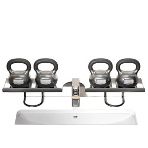 Bathroom Suction Cup Shelf 50X30CM Wall Mounted Sink Storage Rack Durable Rectangular Corner Installation - Product Image 5