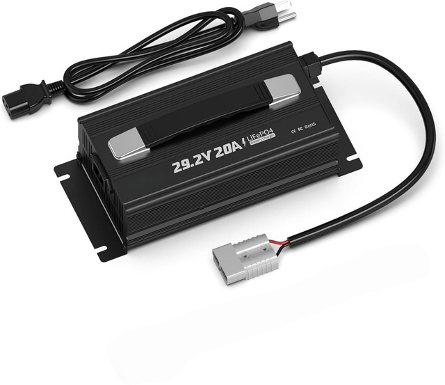 29.2V 20A LifePO4 Lithium Battery Charger 4-Stage Protection for Home RV Motorcycle Bike 24V LifePO4 Li-ion Battery Charger
