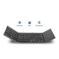 Keyboard Bluetooth nirkabel ramping, Keyboard lipat Mini portabel untuk Touchpad Tablet PC