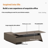 Bureau de direction haut de gamme personnalisé Table de directeur en L avec panneau de style bois pour mobilier de bureau moderne