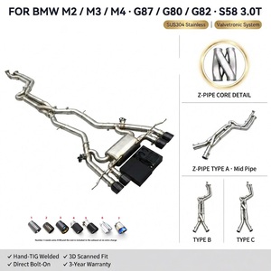 Tubo Intermedio OEM con Tubos en Z Impresos en 3D para BMW M2/M3/M4 G80/G82/G87 3.0T 2021- Sistema de Escape Boska Más Reciente, Tubo SUS304 - Product Image 1
