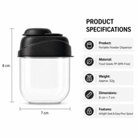 Dispenseur de poudre protéinée avec bouchon rabattable, récipient hermétique monocouche pour poudre nutritionnelle pour le sport, la gym et l'entraînement