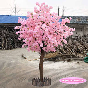 משלוח מדגם 4ft מיני מזויף דובדבן פריחת עץ Centerpie מלאכותי פלסטיק ורוד פרח עצי עבור מקורה חתונה קישוט - Product Image 2