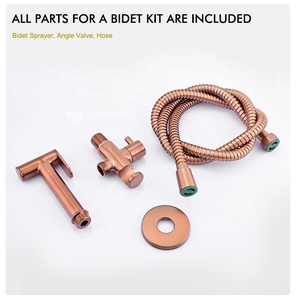 <span class=keywords><strong>PINEBAY</strong></span>-Douche en laiton or rose brossé de haute qualité, ensemble de pulvérisateur de bidet à main avec valve d'angle - Product Image 3