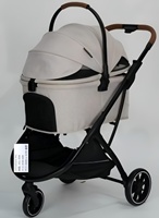 Poussette pour animaux USMILEPET avec porte-animaux détachable, 3 roues, pliage en un clic, poussette pour chien 2 en 1 avec porte-animaux détachable, poignée en cuir PU