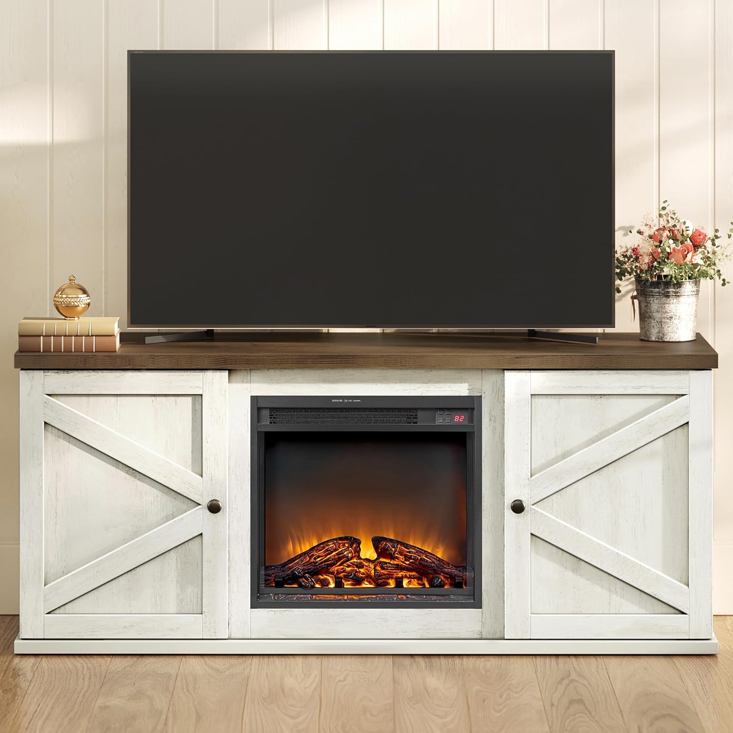 Rustic white + honey brown