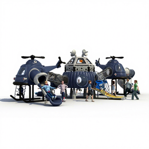 Équipement de <span class=keywords><strong>parc</strong></span> d'attractions extérieur pour enfants sur le thème des vaisseaux spatiaux, toboggans pour maternelle, structure de jeux personnalisée - Product Image 4