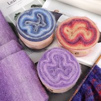 Fil de laine de soie et de mohair pour châle et pull, laine fine pour tricot à la main, fil fantaisie avec propriétés antistatiques et antibactériennes, motif teint