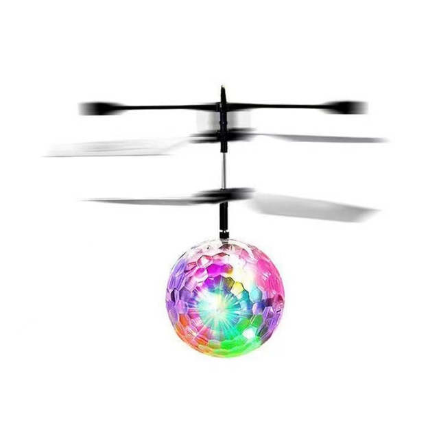 LONGXI Flying Orb Crystal Ball Toys LED Flashing Transparent Hand Control Ball Toys clear Airplane Helicopter Toys for Kid