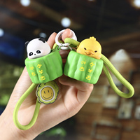 Nouveauté Porte-clés anti-stress en forme de courge amère, pendentif de sac mignon Panda Canard, breloque pour clés et sacs à main