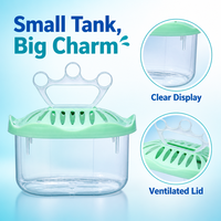 Aquarium multifonctionnel haut de gamme en plastique PP de 1L, couvercle de ventilation écologique, poignée portable, adapté aux tortues et aux reptiles