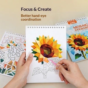<span class=keywords><strong>Puzzle</strong></span> géométrique <span class=keywords><strong>3D</strong></span> pour enfants, <span class=keywords><strong>jouet</strong></span> éducatif pour l'entraînement à la concentration, autocollants en mosaïque de papier DIY - Product Image 1