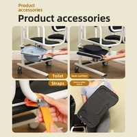 Chaise de transfert hydraulique multifonctionnelle pour patient, avec siège divisé à 180° et fonction chaise-cuvette, pour maisons de retraite, soins aux personnes âgées et aide à la mobilité