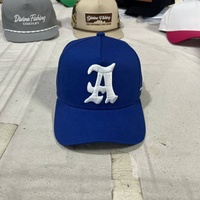 Topi Golf Snapback Unisex Katun Berkualitas Tinggi OEM, Desain Bordir 3D Custom, 5 Panel, Warna Biru Dongker, Model Baru