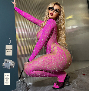 Lingerie sexy pour femme, combinaison une pièce en résille ajourée, style collant, body, bodystocking, tenue de nuit - Product Image 1