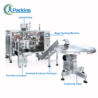 Machine d'emballage horizontale avec pompe à liquide, machine de remplissage automatique de sachets à bec verseur pour pâte de tomate, ketchup et sauces liquides
