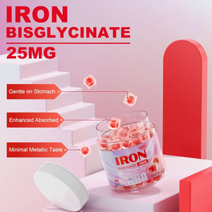 Vegan Iron Bisglycinate Gummies dengan Vitamin C & <span class=keywords><strong>B12</strong></span> suplemen dukungan energi Folate untuk wanita & Pria kekurangan besi - Product Image 3