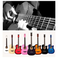 Jelo TH-101 de 38 pouces en tilleul Folk Cutaway classique 6 cordes acoustique Ukelele caractéristiques guitare en tilleul