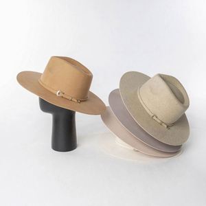 Sombreros Fedora de Ala Ancha de Alta Calidad al por Mayor, Color Sólido, Ala Rígida, Unisex, Casual, para Pesca y Fiestas - Product Image 1