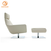 Fauteuil œuf ergonomique de luxe en cuir noir pour réception et usage commercial et domestique