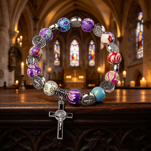 Oral Center Cross Santiago De Maria Wood Rosary with San Benito Collar Elegant Catholic Rosaries for Party Occasions - Product Image 3