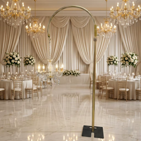 Support de tringle et de rideaux doré de 8 à 12 pieds, support de lustre, support d'arche décorative, structure de toile de fond en treillis pour décoration de mariage