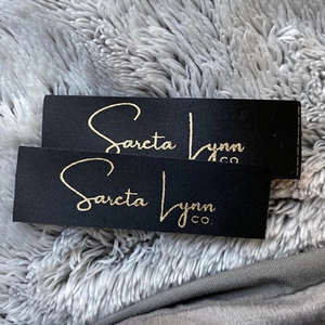 Etiquetas Tejidas Personalizadas al por Mayor con <span class=keywords><strong>Nombre</strong></span> de Marca Privada, Ecológicas, Cortadas con Láser, <span class=keywords><strong>para</strong></span> <span class=keywords><strong>Ropa</strong></span>, Etiquetas de Satén Damasco, <span class=keywords><strong>Cinta</strong></span> de Poliéster - Product Image 2