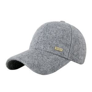 Unisex Wool <b>Baseball</b> <b>Cap</b> Warm Windproof Sunshade Hat Gray Large Size Sports Logo Design - Product Image 1