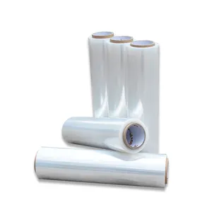 Hochwertige transparente feuchtigkeitsfeste LLDPE-Softe Packungsfolie ausgezeichnete Dehnungsfolie zum Verpacken von 4/6/8 Rollen