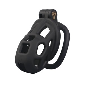 Delove Noir 4 Taille Cock Ring Sleeve Lock Pénis Cage <span class=keywords><strong>Bondage</strong></span> Sex Toy Chastity Cages Résine Male Chastity Cock Cage Waterproof for - Product Image 3