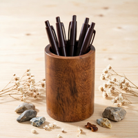 Porte-stylos rond en bois massif, organisateur minimaliste en bois pour le bureau, la décoration de la salle d'étude
