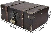 Cofre del tesoro pirata con cerradura de código de hierro Cajas de madera vintage con cerradura Caja de madera vikinga