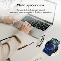 Chargeur sans fil certifié 15W à installer sous le comptoir, fonctionne à travers des surfaces en bois, marbre et pierre de quartz de 10 mm d'épaisseur
