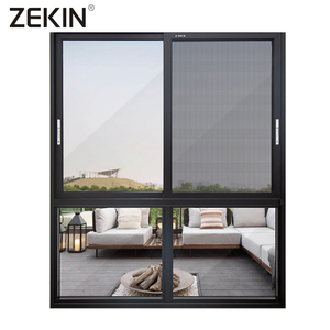 Zekin หน้าต่างบานเลื่อนสไตล์ยุโรปขนาดกำหนดเองได้กระจกนิรภัยอลูมิเนียมอัลลอยด์แบบรางระบายอากาศ - Product Image 1